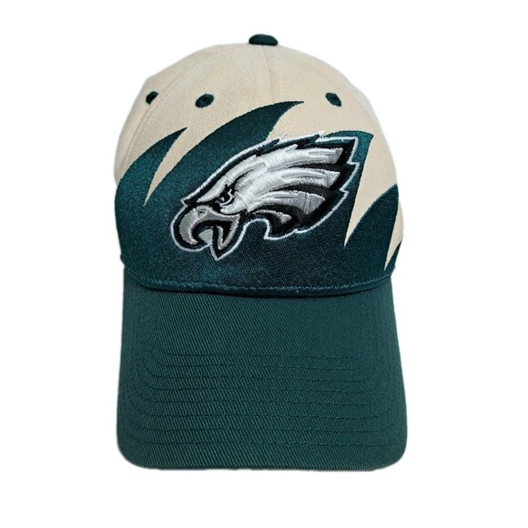 Philadelphia Eagles Sharktooth Retro Vintage Reebok Hat Cap Fitted Small/Medium - Picture 2 of 8